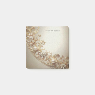 Ornate Gold Flourish Post it Notes