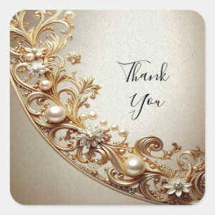 Ornate Gold Flourish Sticker