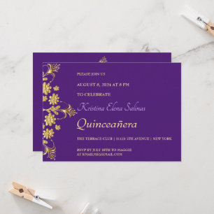 Ornate Gold Flowers Party Invitation