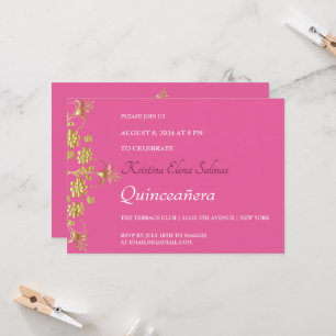 Ornate Gold Flowers Party Invitation