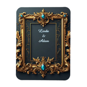 Ornate Gold Frame with Intricate Details Magnet