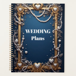 Ornate Gold Frame With Pearls and Heart Accents Planner