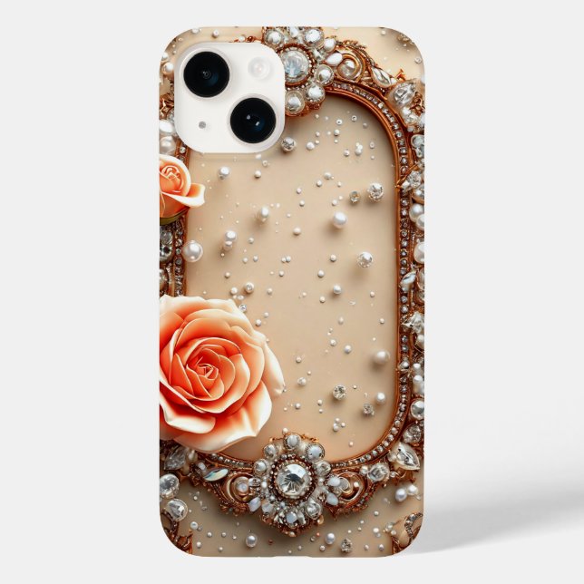 Ornate Gold Frame with Roses Case-Mate iPhone Case (Back)