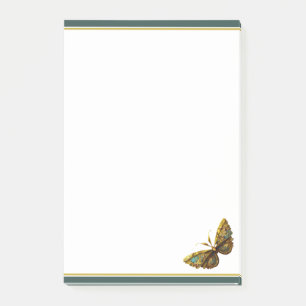 Ornate Gold & Teal Butterfly 4"x6" Post-it Notes