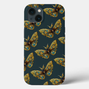 Ornate Gold & Teal Butterfly Phone Case