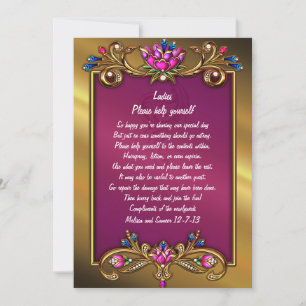 Ornate Gold Tone Floral Frame Wedding Basket Sign