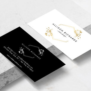 Ornate Gold Vine and Leaf Emblem Business Card