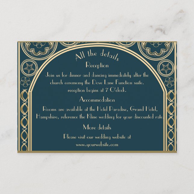 Ornate Gold - Wedding enclosure card (Front)