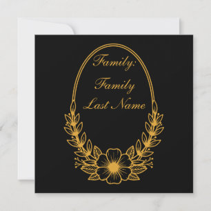 Ornate Gold Wreath Invitation with Custom Text Des