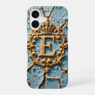👑 Ornate Golden Crown E Monogram Luxury Baroque iPhone 16 Case
