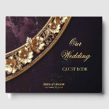 Ornate Golden Floral Guest Book