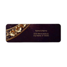 Ornate Golden Floral Return Address Label