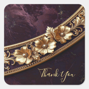 Ornate Golden Floral Sticker