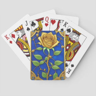 Ornate Golden Rose Artwork Playing Cards