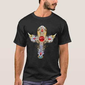 Ornate Golden Winged Silver Cristian Cross