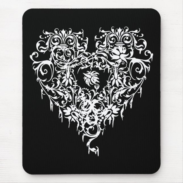 Ornate Gothic Heart Mouse Mat (Front)