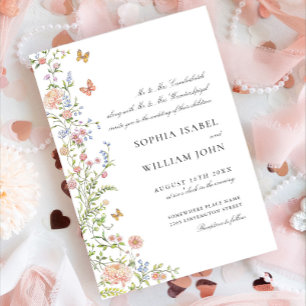 Ornate Grace Pastel Blush Floral Wedding Invitation