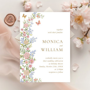 Ornate Grace Pastel Blush Floral Wedding Invitation