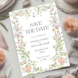Ornate Grace Pastel Blush Floral Wedding Save The Date