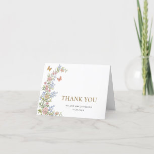 Ornate Grace Pastel Blush Floral Wedding Thank You Card