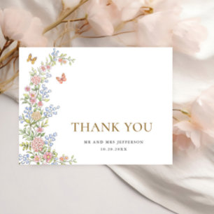 Ornate Grace Pastel Blush Floral Wedding Thank You Postcard