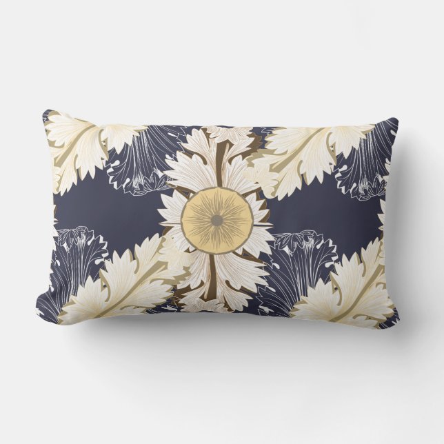 Ornate Greek Scrolled Leaves in Tan Lumbar Cushion (Front)