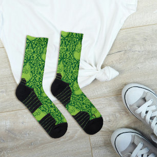 Ornate Green Grinch Pattern Socks