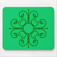 Ornate Green Ironwork on Green Mousepad