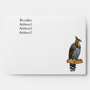 Ornate hawk eagle bird cartoon illustration envelope