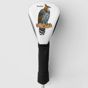 Ornate hawk eagle bird cartoon illustration golf head cover
