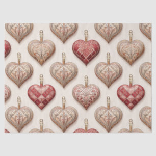 Ornate Heart Ornaments - Baroque & Quilted (1) Tissue Paper