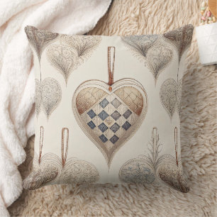 Ornate Heart Ornaments - Baroque & Quilted (3) Cushion