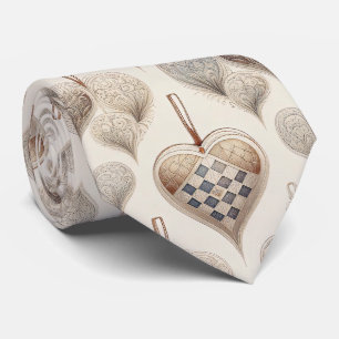 Ornate Heart Ornaments - Baroque & Quilted (3) Tie