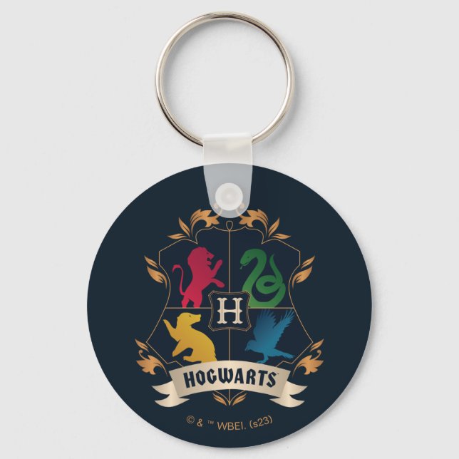 Ornate HOGWARTS™ House Crest Key Ring (Front)