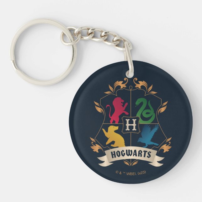 Ornate HOGWARTS™ House Crest Key Ring (Front)
