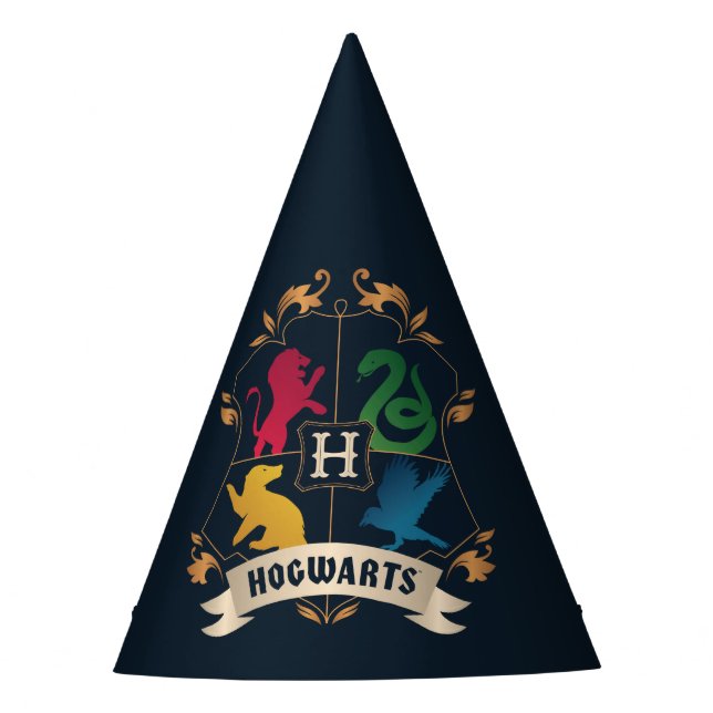 Ornate HOGWARTS™ House Crest Party Hat (Front)