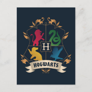 Ornate HOGWARTS™ House Crest Postcard