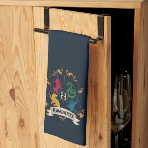 Ornate HOGWARTS™ House Crest Tea Towel