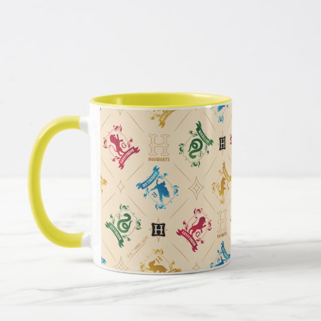 Ornate HOGWARTS™ House Crests Pattern Mug (Left)