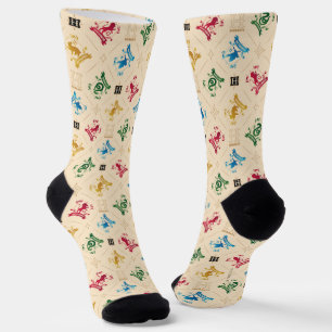 Ornate HOGWARTS™ House Crests Pattern Socks