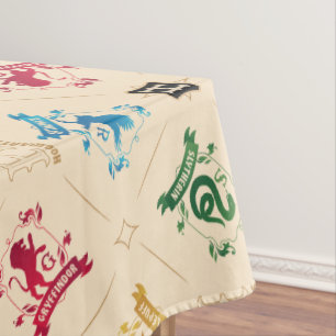 Ornate HOGWARTS™ House Crests Pattern Tablecloth