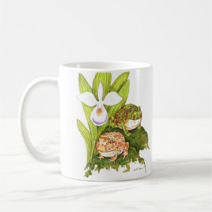 Ornate Horned Frogs Chasing Fruit Coffee Mug