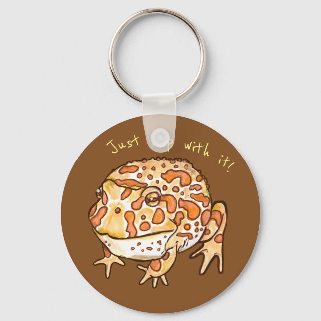 Ornate Horned Frogs, Hop with it! Key Ring (Front)