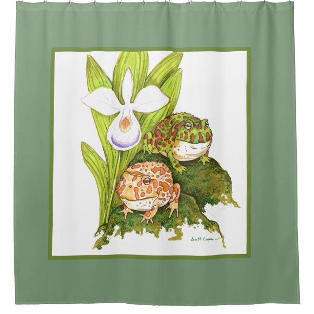 Ornate Horned Frogs Shower Curtain (Front)