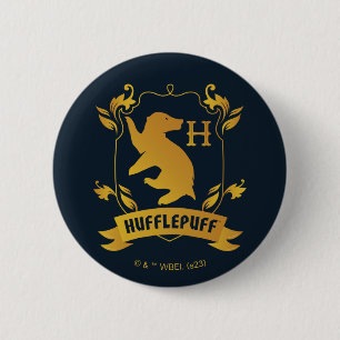 Ornate HUFFLEPUFF™ House Crest 6 Cm Round Badge