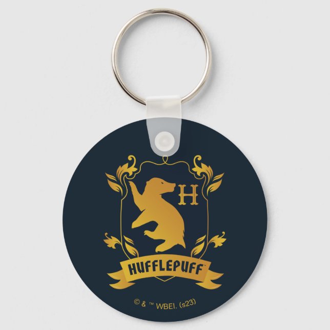 Ornate HUFFLEPUFF™ House Crest Key Ring (Front)