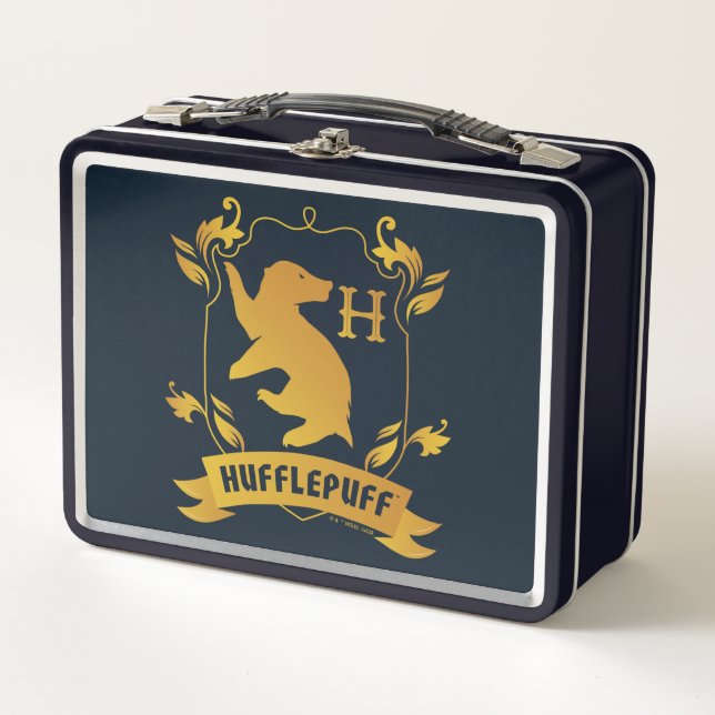 Ornate HUFFLEPUFF™ House Crest Metal Lunch Box (Front)