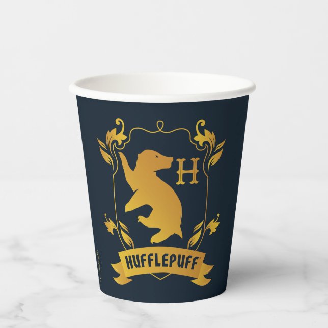 Ornate HUFFLEPUFF™ House Crest Paper Cups (Front)