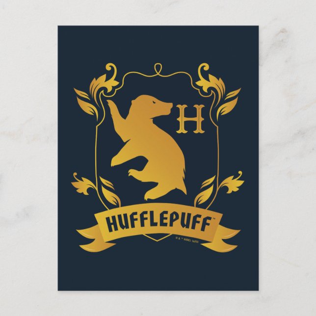 Ornate HUFFLEPUFF™ House Crest Postcard (Front)