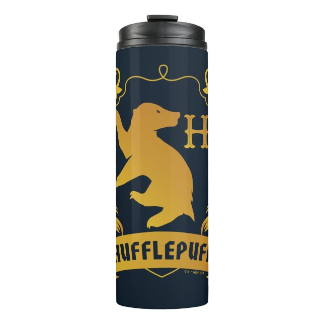 Ornate HUFFLEPUFF™ House Crest Thermal Tumbler (Front)